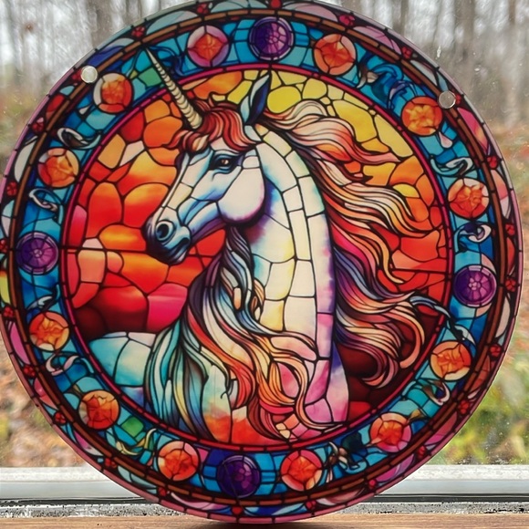 Unicorn Suncatcher Gift Idea Decorative Home Decor 6” - Picture 3 of 3